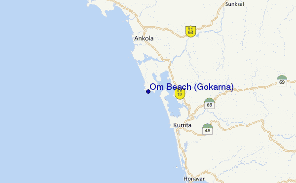 Om Beach (Gokarna) Location Map
