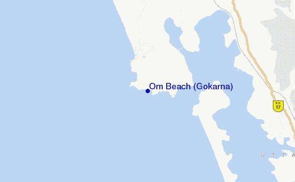 mapa de ubicación de Om Beach (Gokarna)