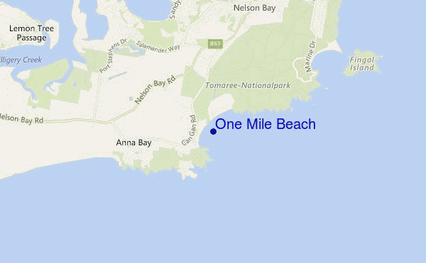 mapa de ubicación de One Mile Beach