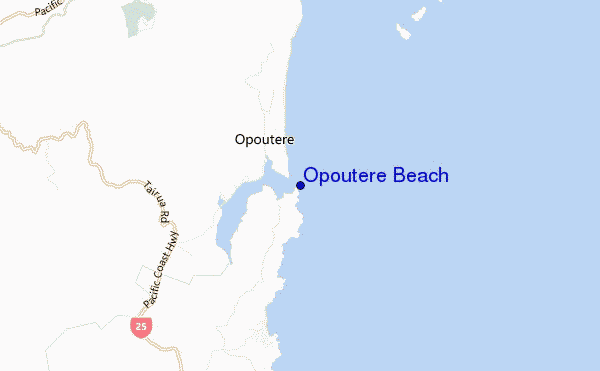 mapa de ubicación de Opoutere Beach