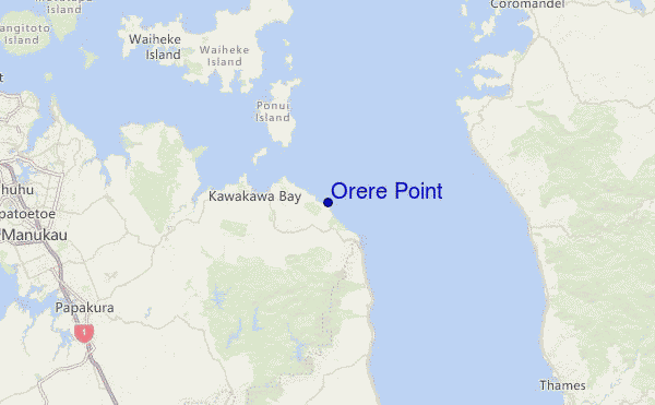 Orere Point Location Map