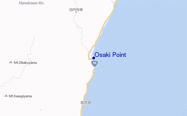 mapa de ubicación de Osaki Point