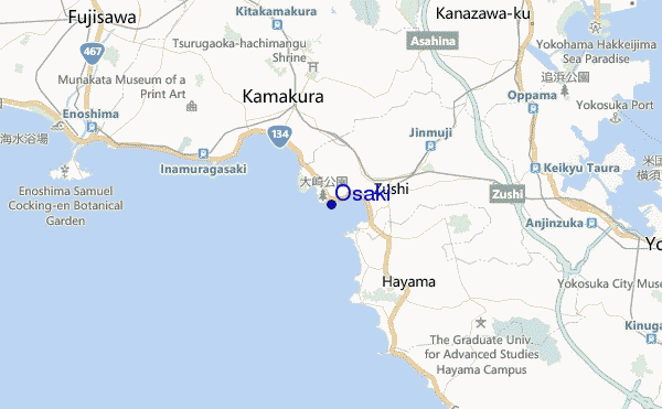mapa de ubicación de Osaki