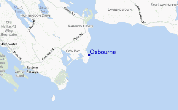 mapa de ubicación de Osbourne