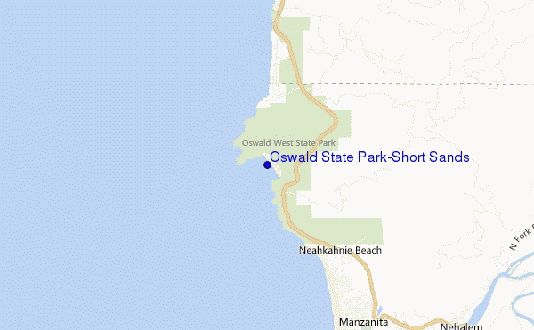 mapa de ubicación de Oswald State Park/Short Sands