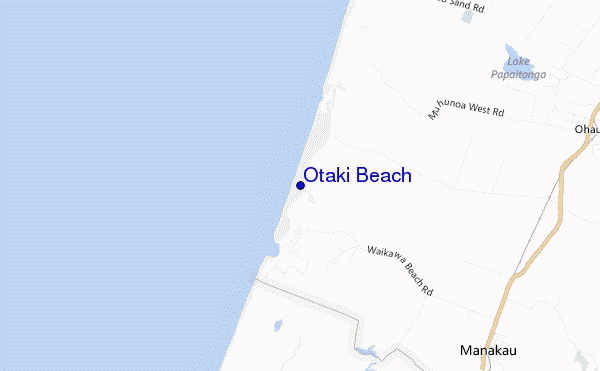 mapa de ubicación de Otaki Beach