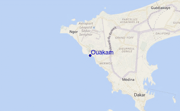 mapa de ubicación de Ouakam