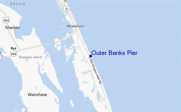 mapa de ubicación de Outer Banks Pier