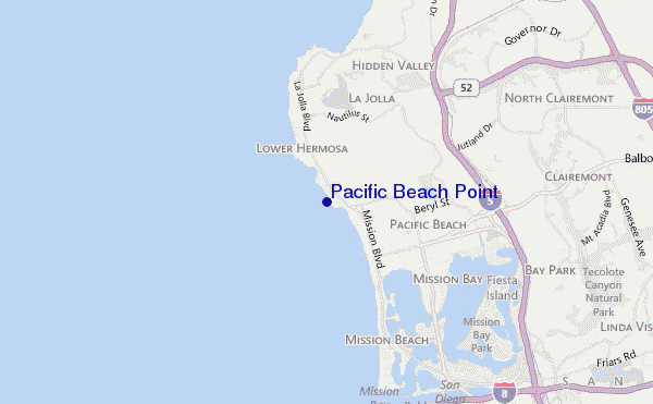 mapa de ubicación de Pacific Beach Point