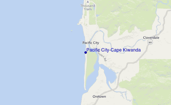 mapa de ubicación de Pacific City/Cape Kiwanda