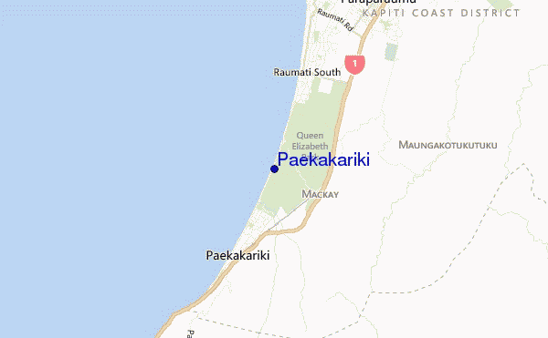 mapa de ubicación de Paekakariki