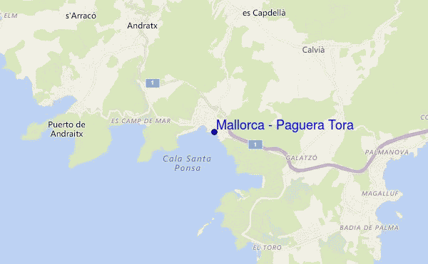 mapa de ubicación de Mallorca - Paguera Tora