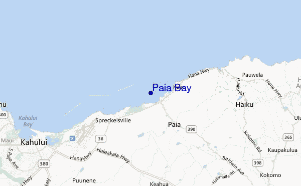 mapa de ubicación de Paia Bay