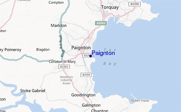 mapa de ubicación de Paignton