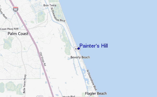mapa de ubicación de Painter s Hill