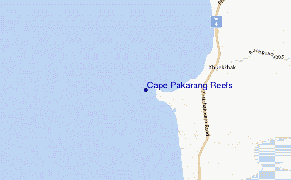 mapa de ubicación de Cape Pakarang Reefs