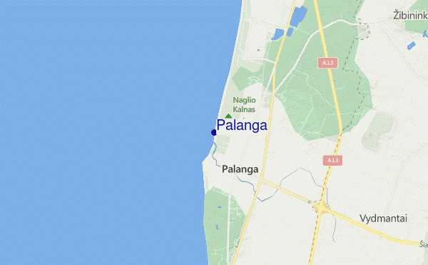 mapa de ubicación de Palanga