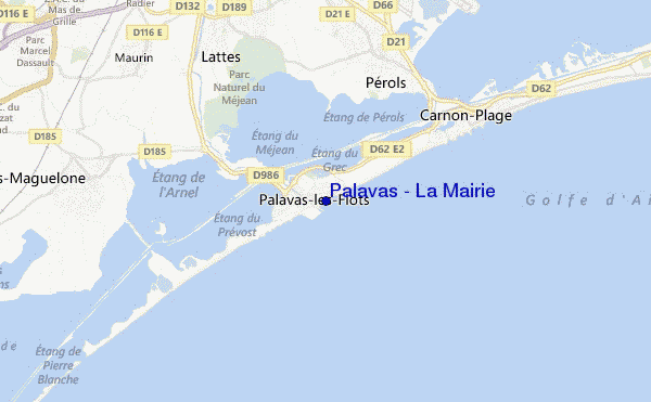 mapa de ubicación de Palavas - La Mairie