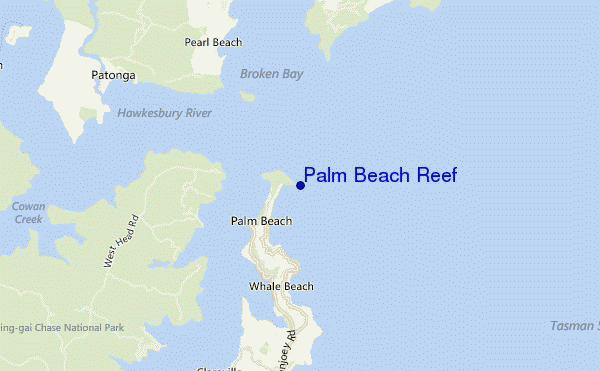 mapa de ubicación de Palm Beach Reef