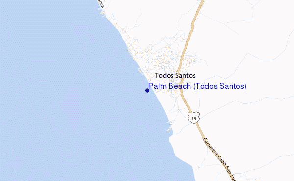 mapa de ubicación de Palm Beach (Todos Santos)