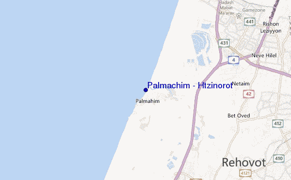 mapa de ubicación de Palmachim - Htzinorot