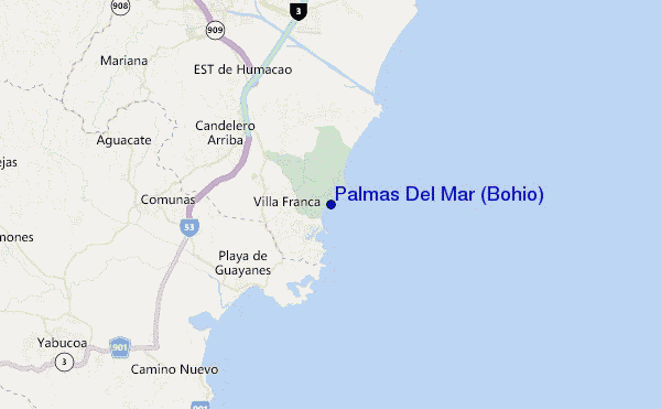 mapa de ubicación de Palmas Del Mar (Bohio)