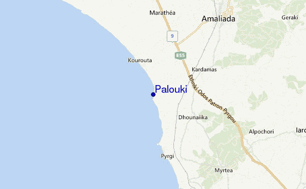 mapa de ubicación de Palouki