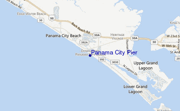 mapa de ubicación de Panama City Pier