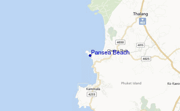 mapa de ubicación de Pansea Beach