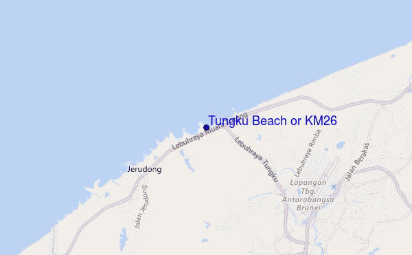 mapa de ubicación de Tungku Beach or KM26