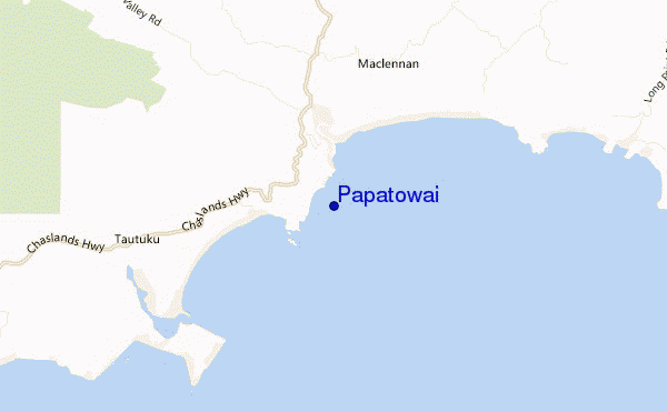 mapa de ubicación de Papatowai