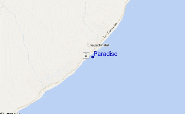 mapa de ubicación de Paradise