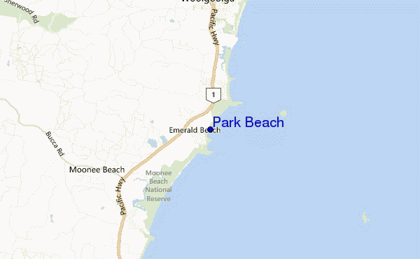 mapa de ubicación de Park Beach