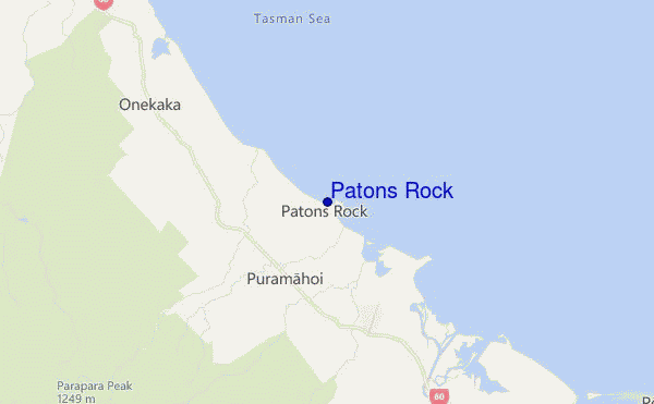 mapa de ubicación de Patons Rock