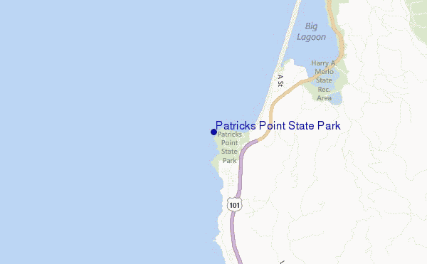 mapa de ubicación de Patricks Point State Park