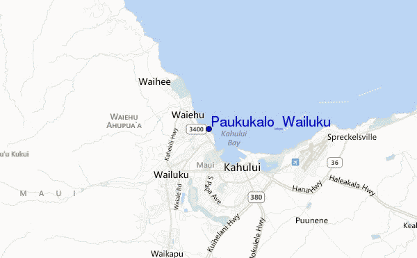 mapa de ubicación de Paukukalo_Wailuku