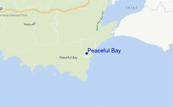 mapa de ubicación de Peaceful Bay