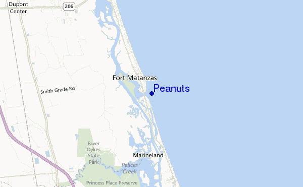 mapa de ubicación de Peanuts