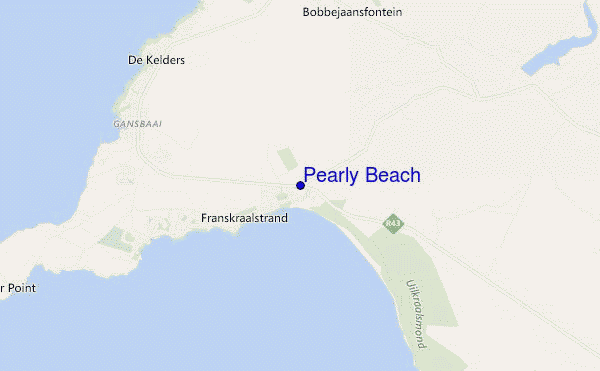 mapa de ubicación de Pearly Beach