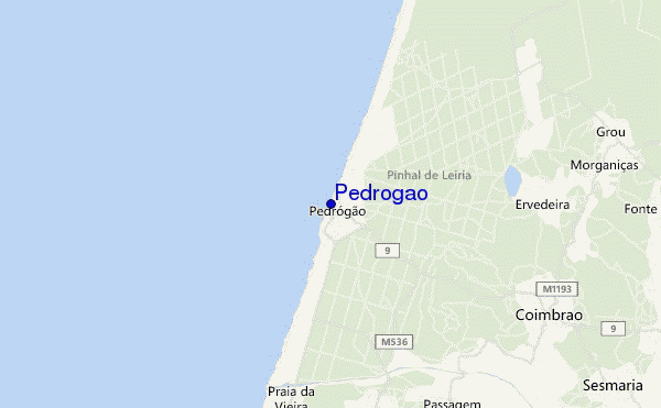 mapa de ubicación de Pedrogao