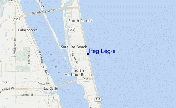 mapa de ubicación de Peg Leg's