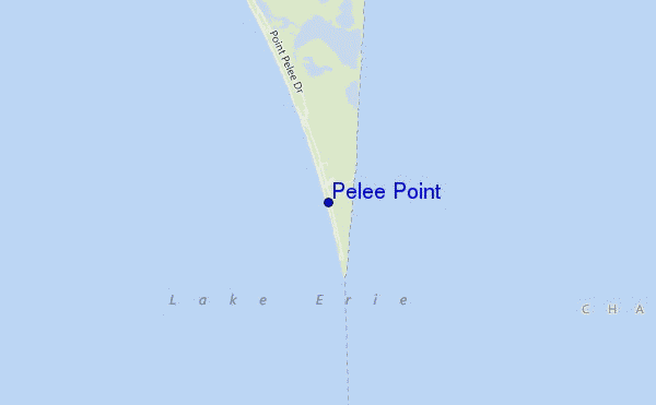 mapa de ubicación de Pelee Point