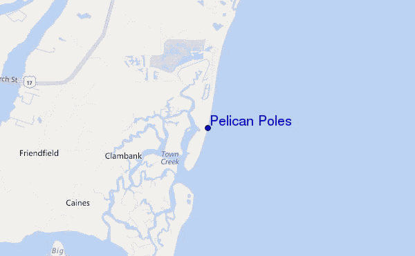 mapa de ubicación de Pelican Poles
