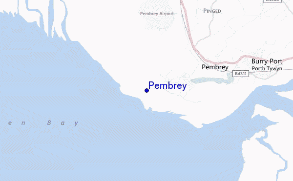 mapa de ubicación de Pembrey