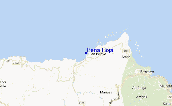 mapa de ubicación de Pena Roja