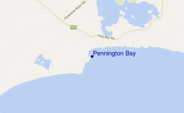 mapa de ubicación de Pennington Bay