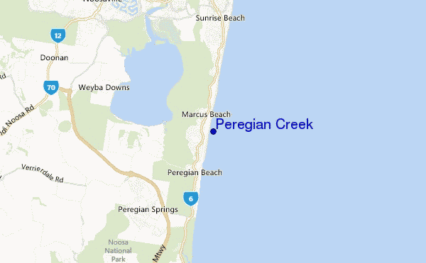 mapa de ubicación de Peregian Creek