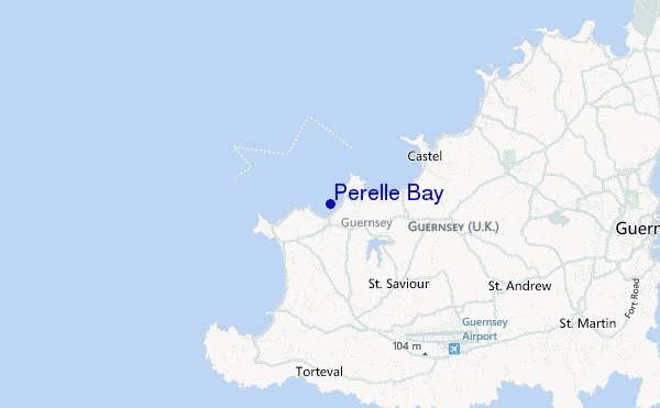 mapa de ubicación de Perelle Bay