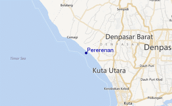 mapa de ubicación de Pererenan