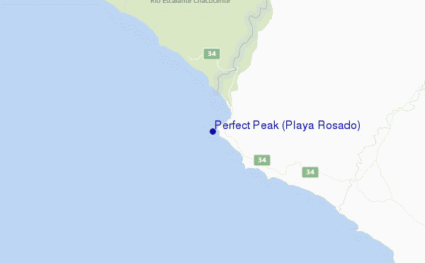 mapa de ubicación de Perfect Peak (Playa Rosado)